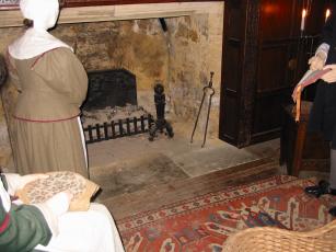 The fireplace in the parlor