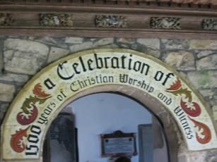 Sign above the South door