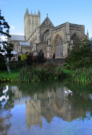 The cathederal reflected in the wells