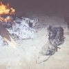 Photo of shoe by fire (80Kb)