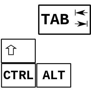 Ctrl+Alt+Shift Tab